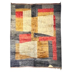 Modernity Moroccan Mid Century Navy Ivory Red Grey & Golden Rug Silk Road Rug Inc