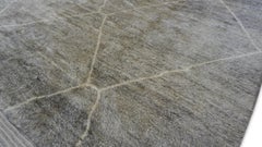 Modern Moroccan Mink Diamond Lattice Wool Rug 10'6''x15'
