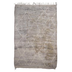 Tapis moderne marocain en laine à treillis de diamants 10'6''x15'
