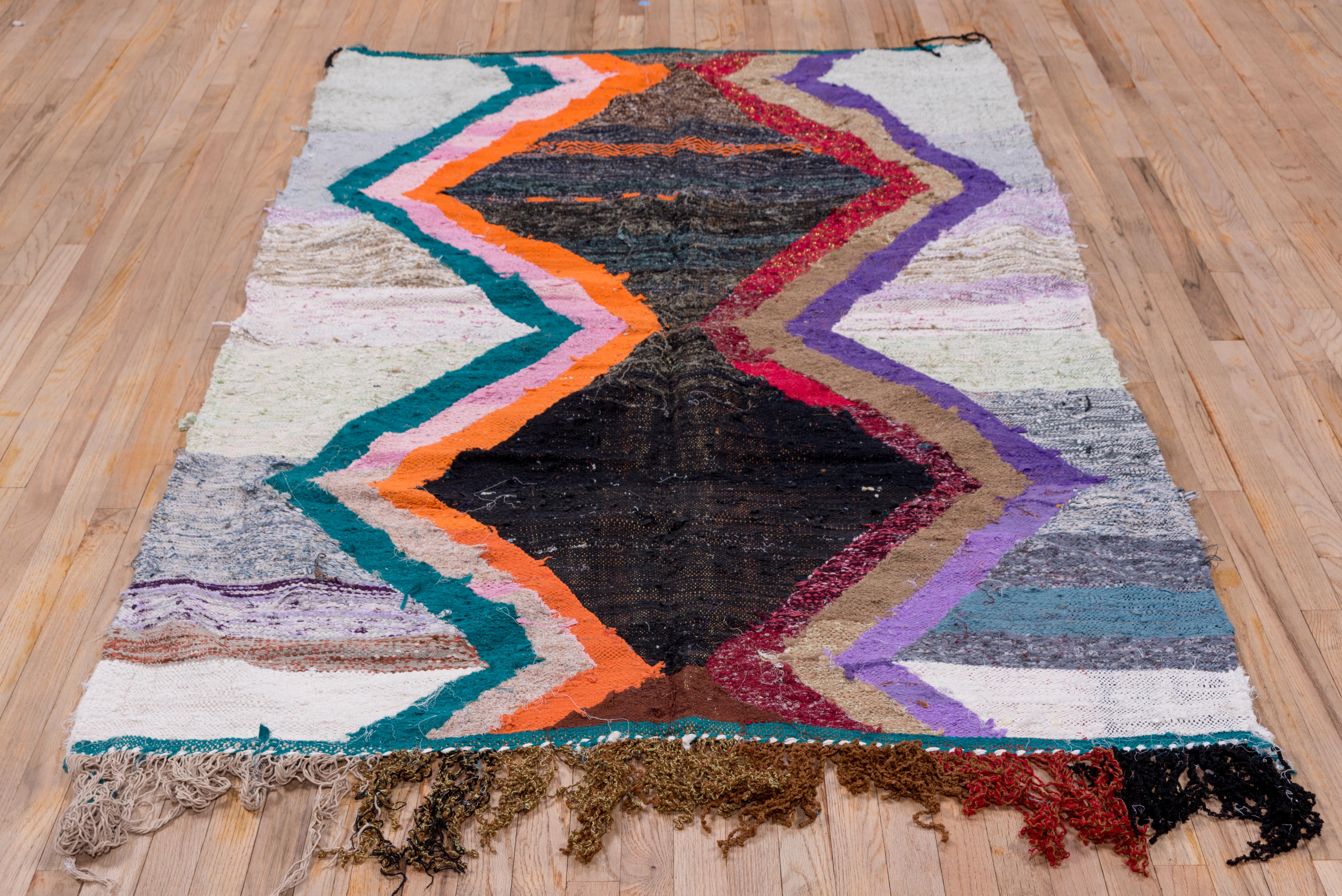 Hand-Knotted Modern Moroccan Multicolor Shag