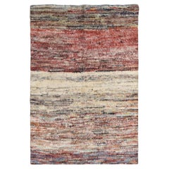 Modern Moroccan Muti-Colored Stripped Wool Rug 5'6''x8'5''