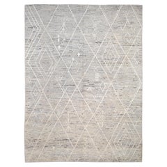 Tapis moderne marocain de couleur neutre 12'3''x16'4''