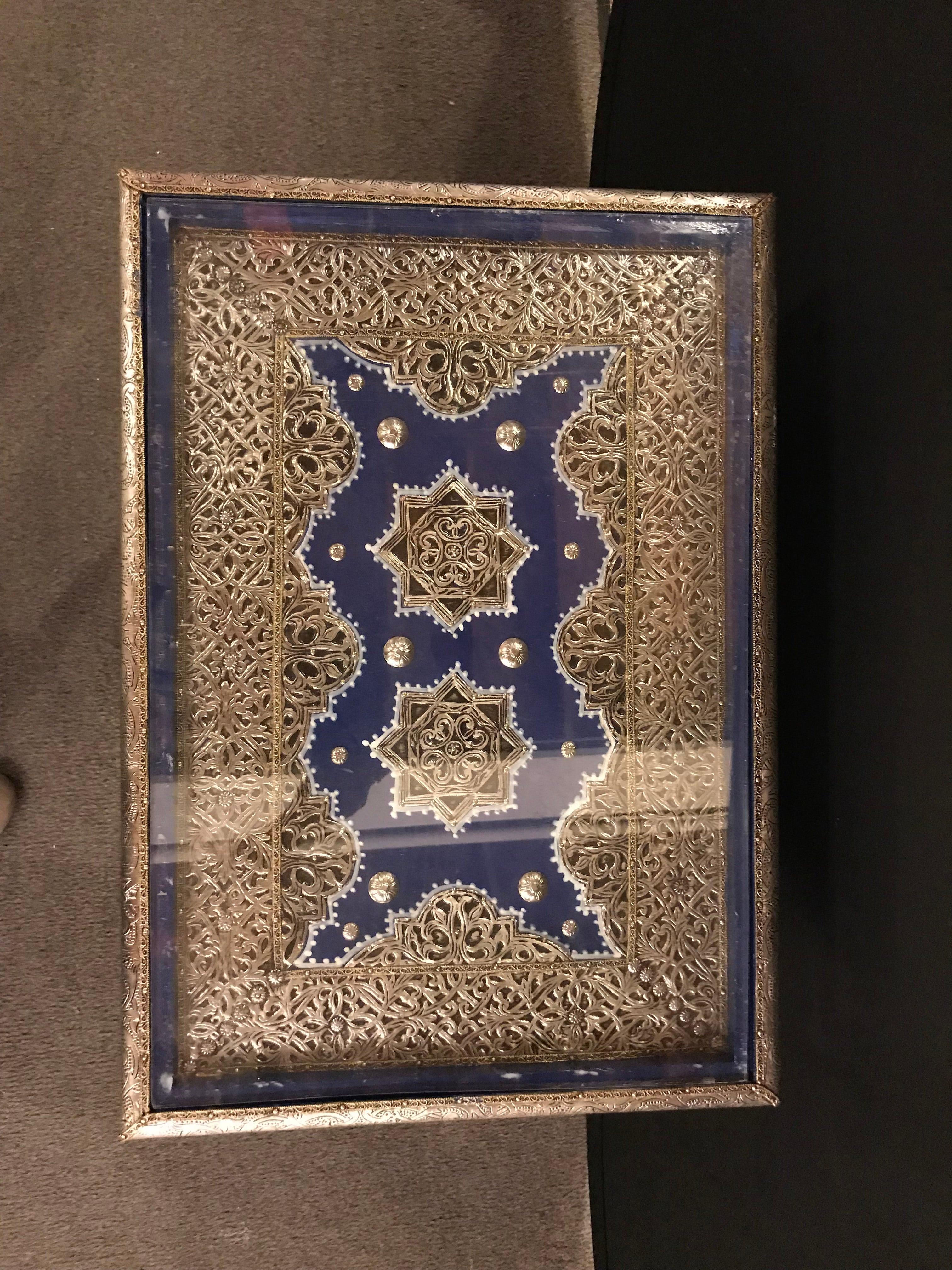 Moorish Modern Moroccan Rectangular Side Table, a Pair