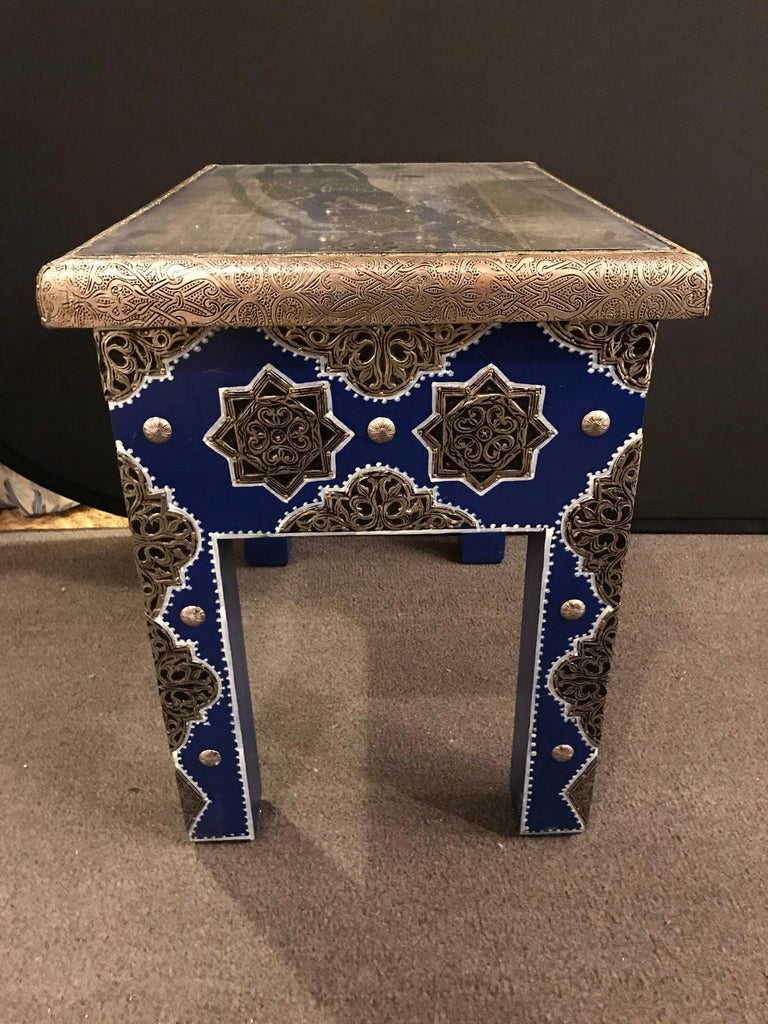 Modern Moroccan Rectangular Side Table, a Pair at 1stDibs