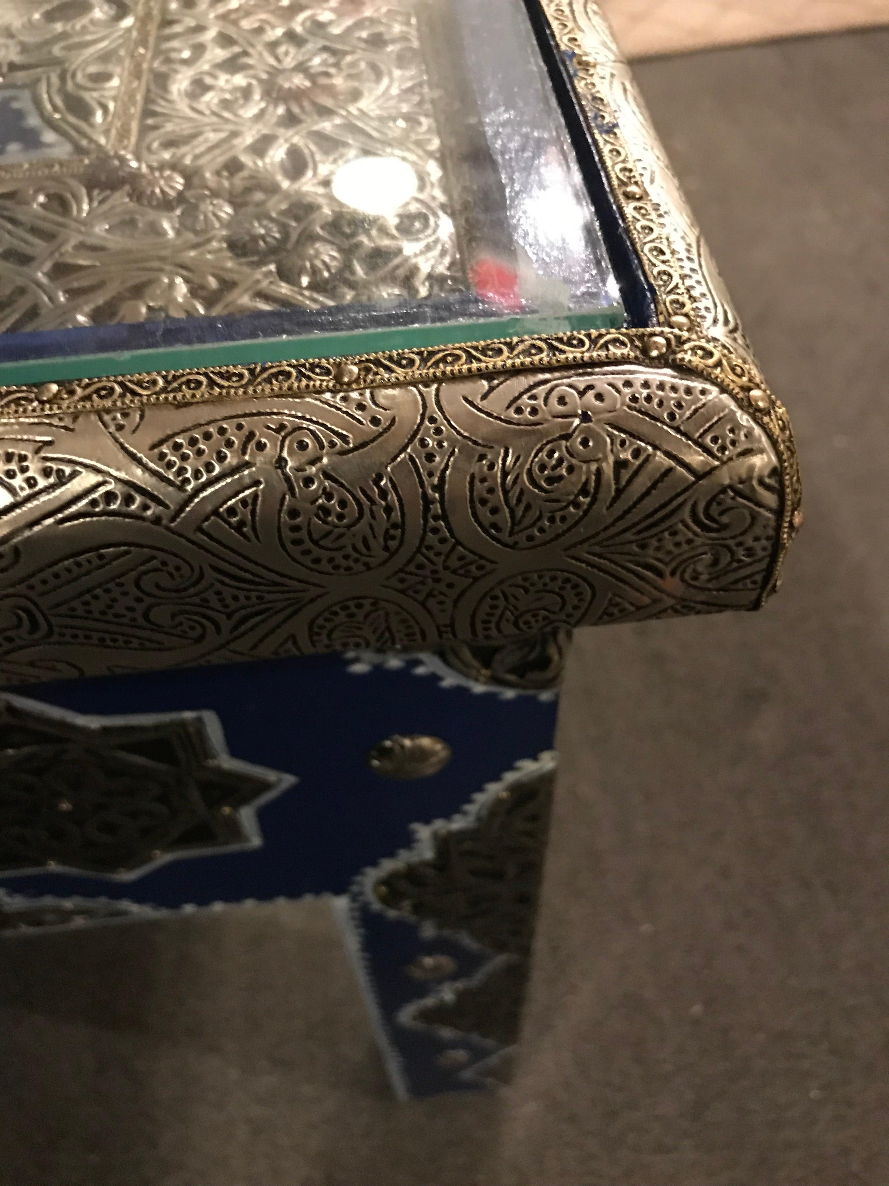 Late 20th Century Modern Moroccan Rectangular Side Table, a Pair