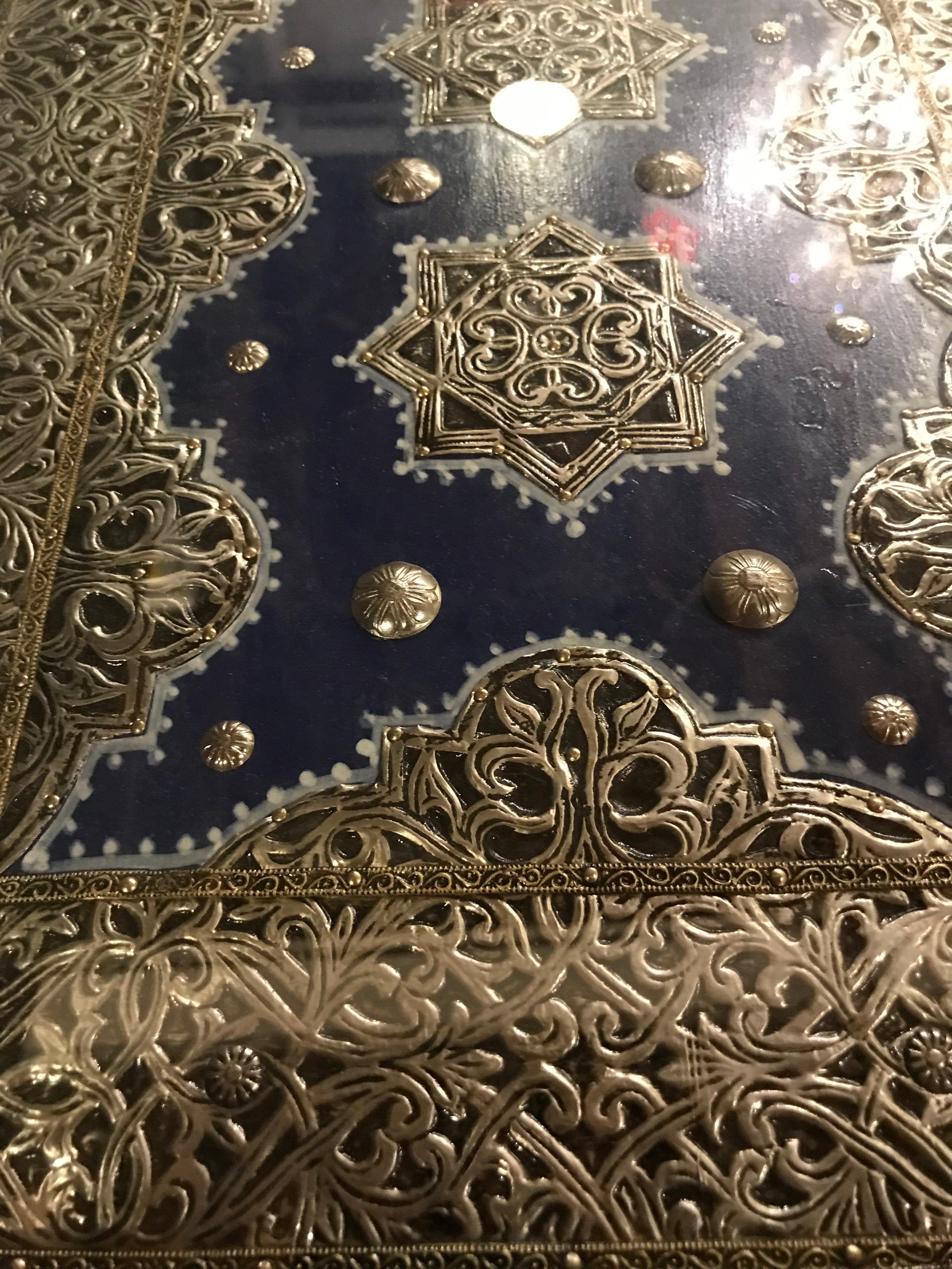 Metal Modern Moroccan Rectangular Side Table, a Pair