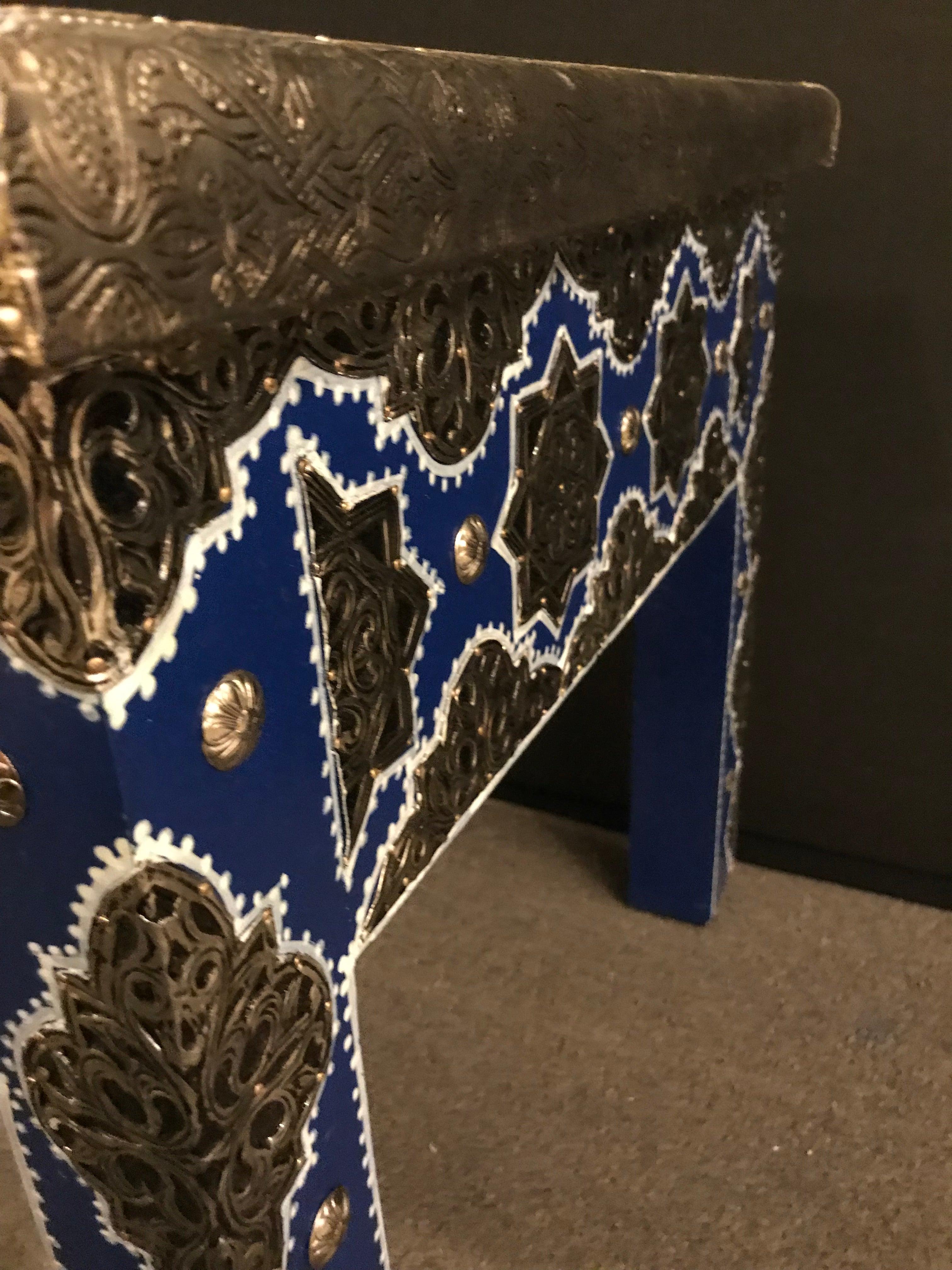 Modern Moroccan Rectangular Side Table, a Pair 2