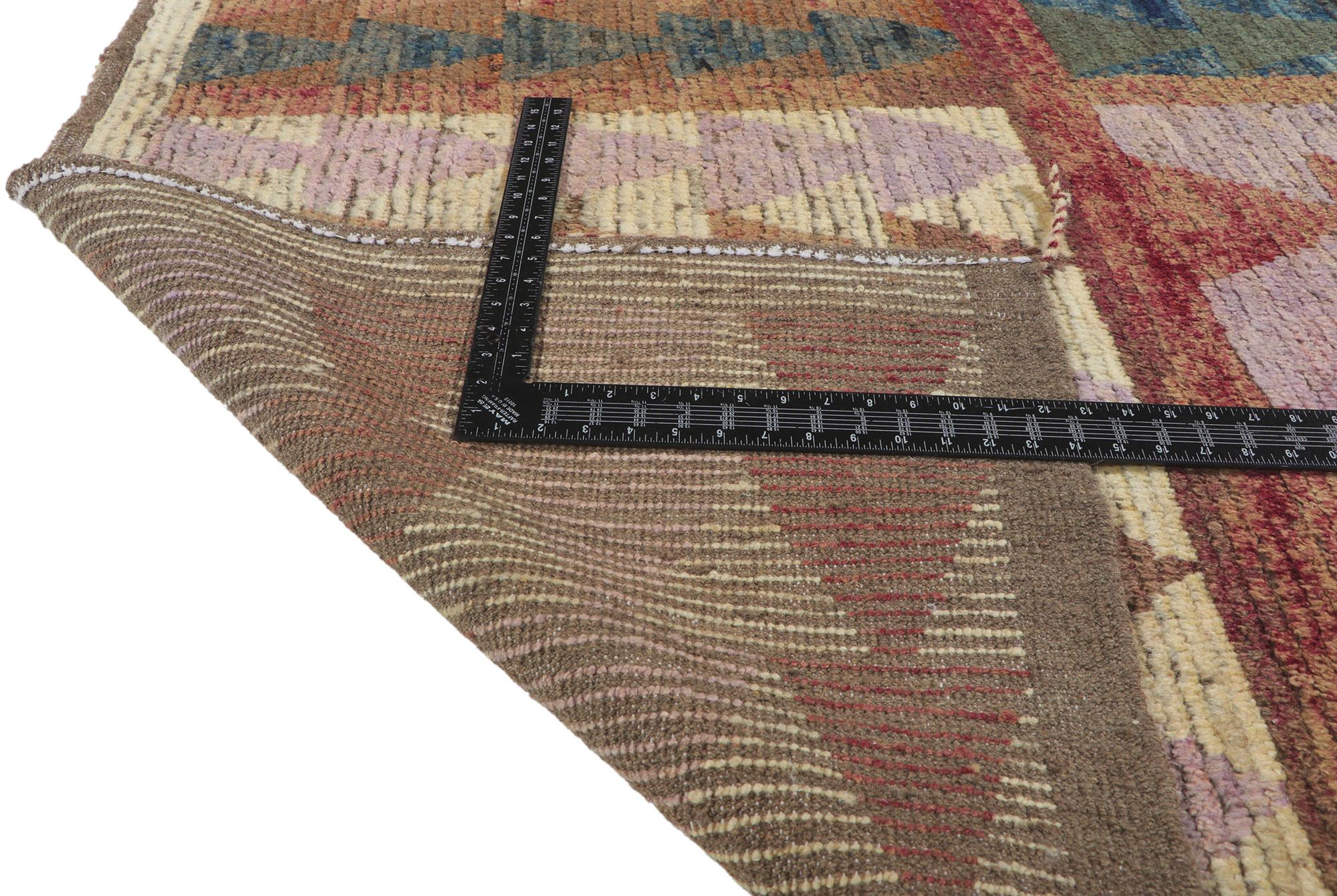 Modern Moroccan Rug, Bauhaus Design Meets Earth-Tone Elegance In New Condition For Sale In Dallas, TX
