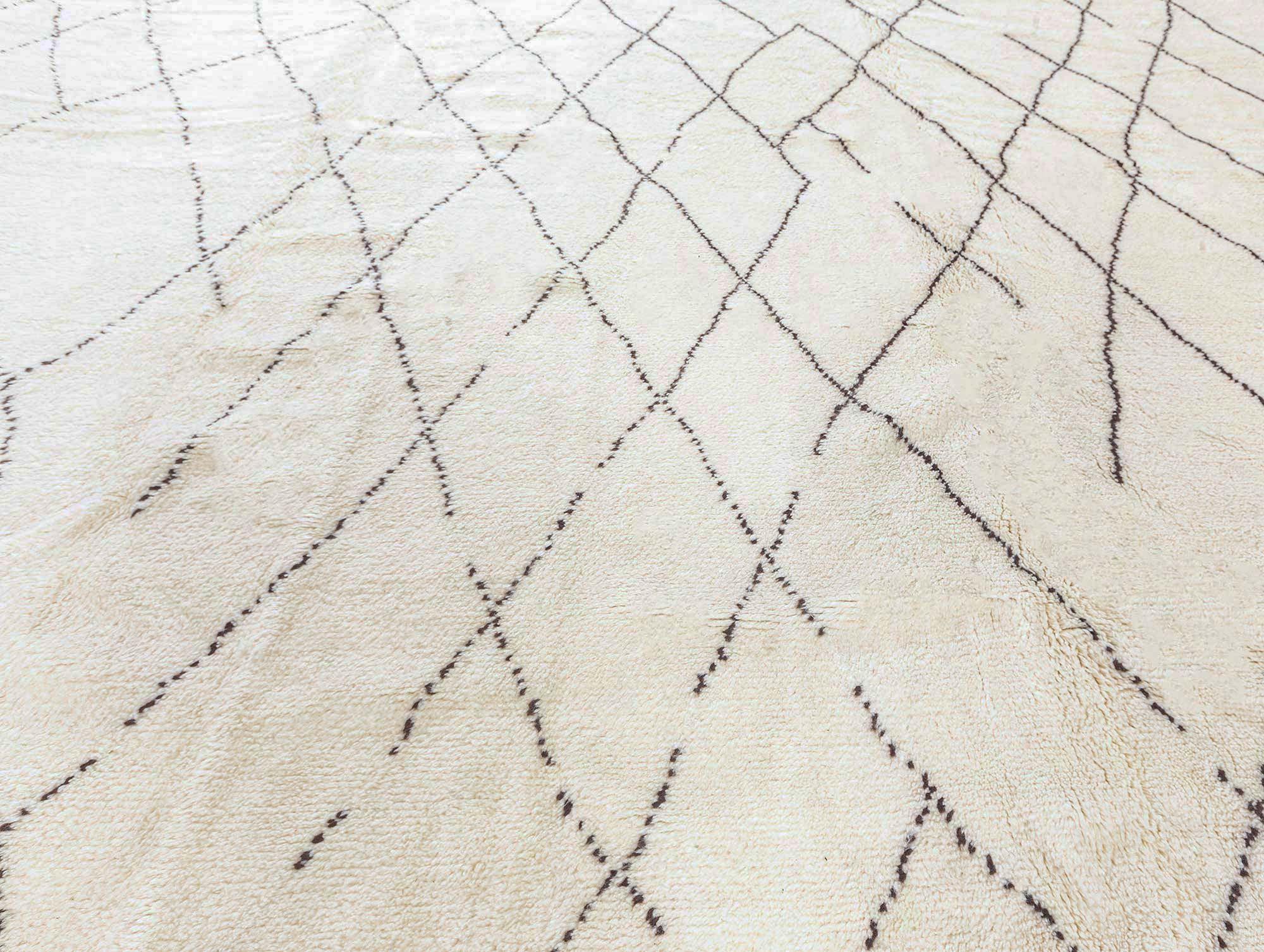Modern Moroccan Diamond Hand-Knotted Wool Rug by Doris Leslie Blau
Size: 12'0