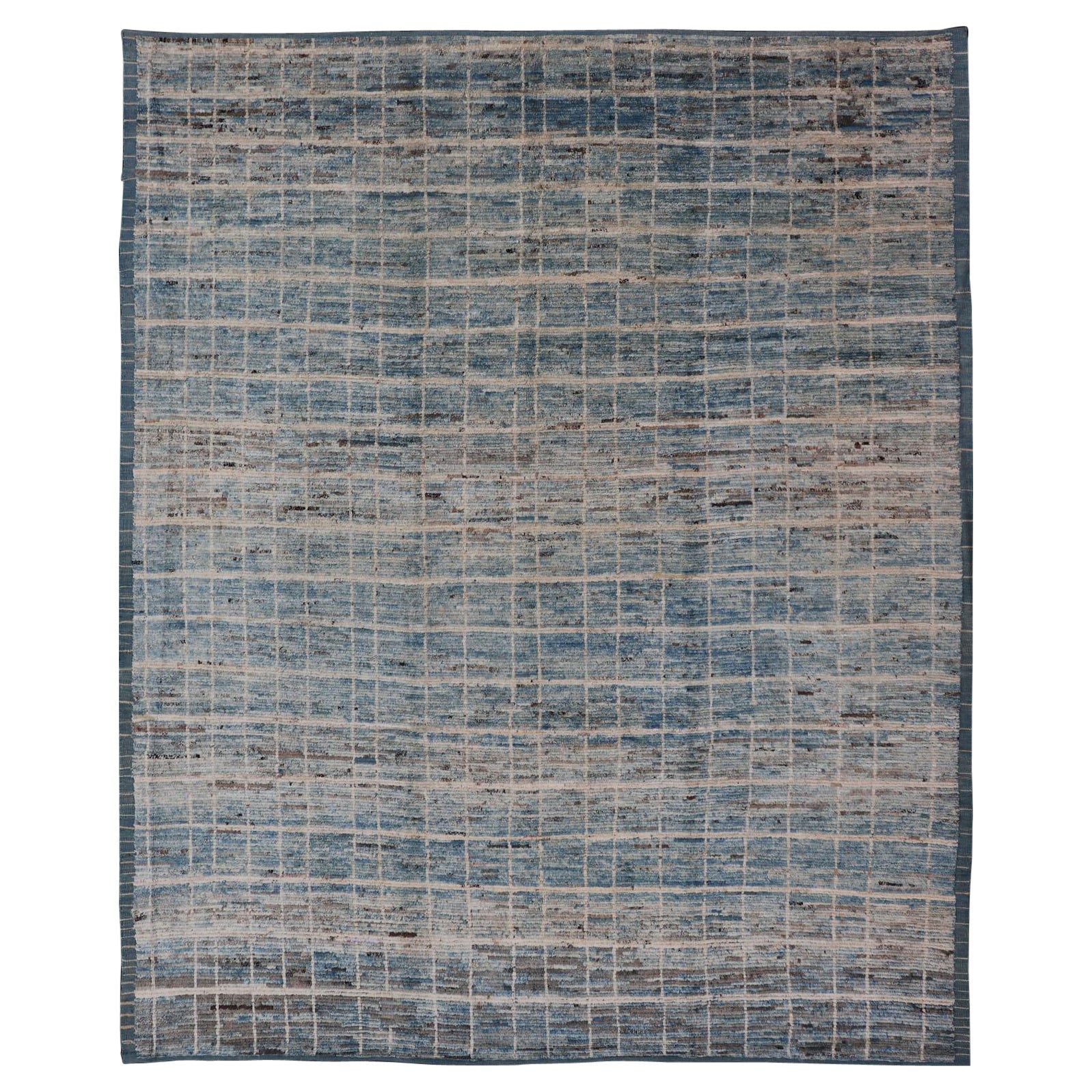 Tappeto marocchino moderno di Keivan Woven Arts in blu variegato