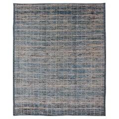 Tappeto marocchino moderno di Keivan Woven Arts in blu variegato