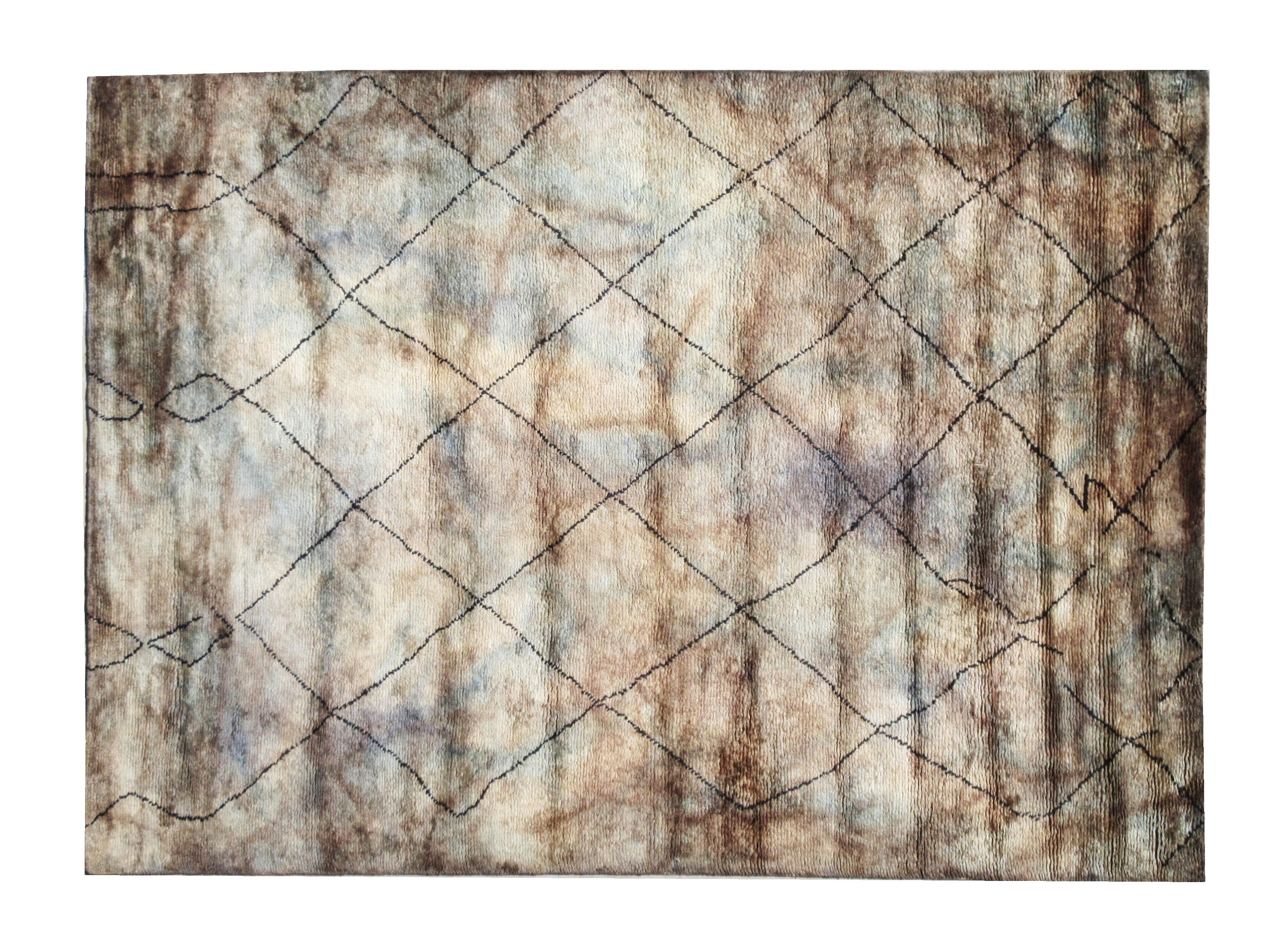 Hand-knotted wool pile on a cotton foundation.

Dimensions: 8'3