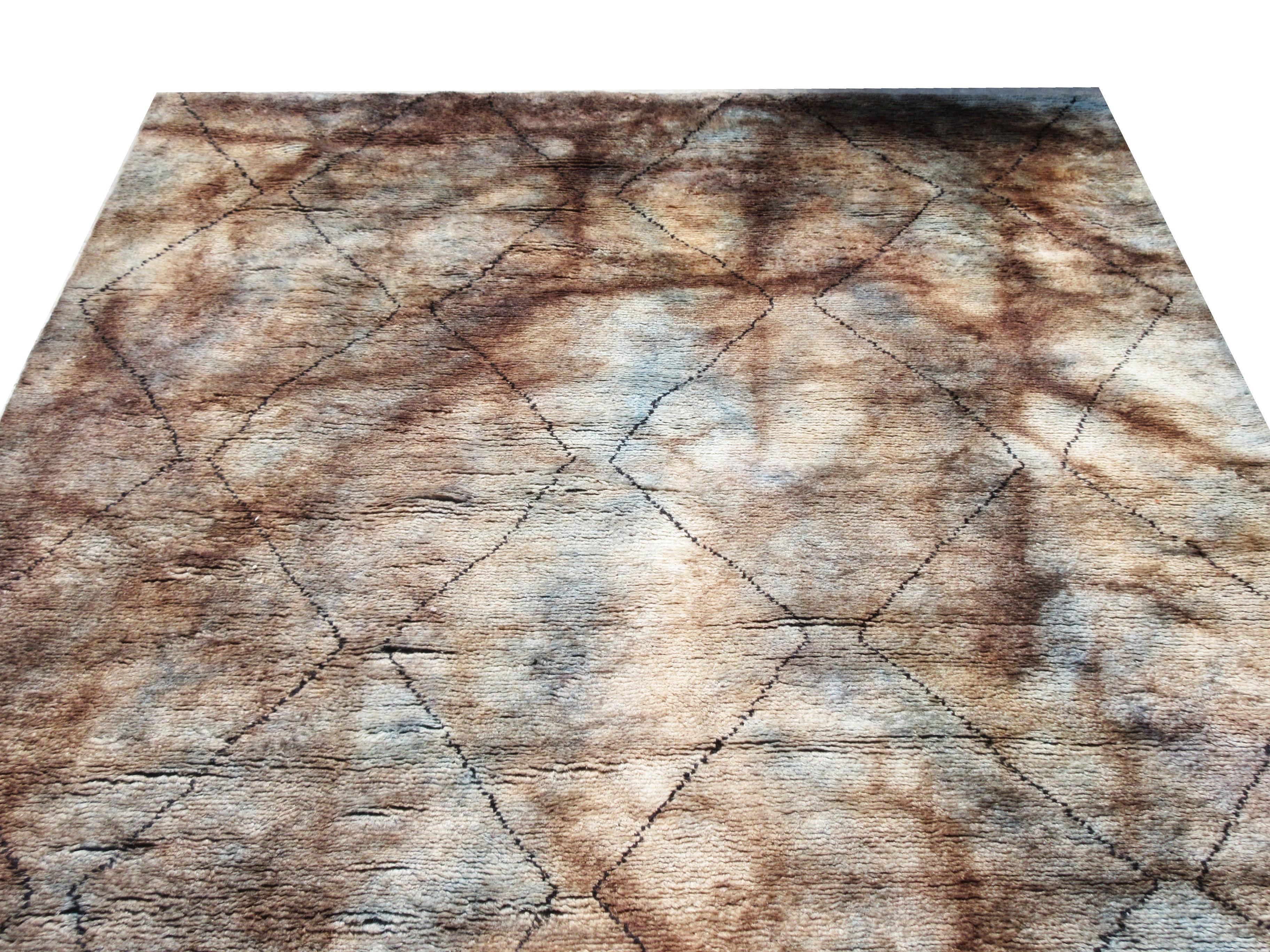 Hand-Knotted Modern Moroccan Rug For Sale