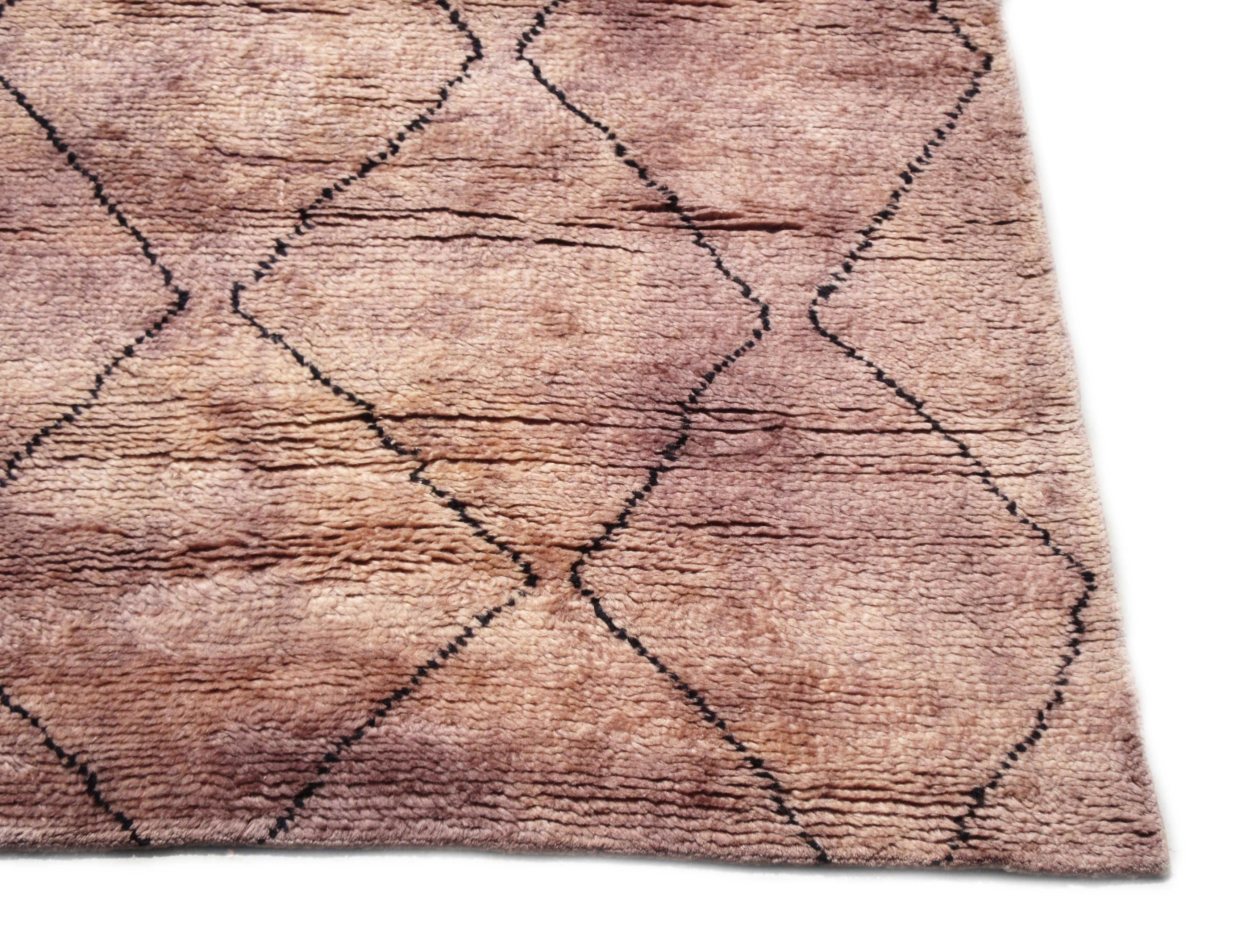 Hand-Knotted Modern Moroccan Rug For Sale