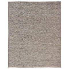Tapis marocain moderne en laine avec motif de diamants sur toute sa surface par Keivan Woven Arts