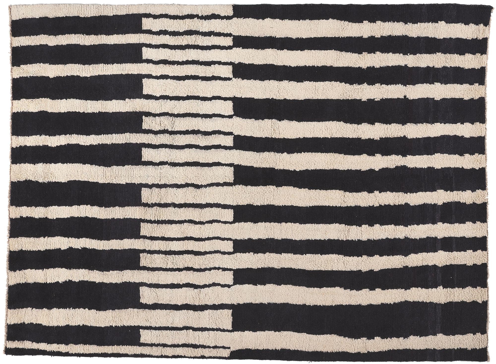 Pakistani Modern Moroccan Rug Inspired by Josef Albers with Holistic Bauhaus Design For Sale