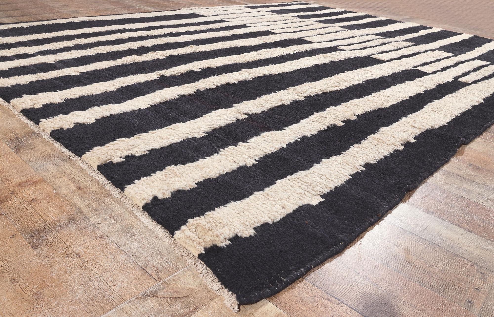 Hand-Knotted Modern Moroccan Rug Inspired by Josef Albers with Holistic Bauhaus Design For Sale