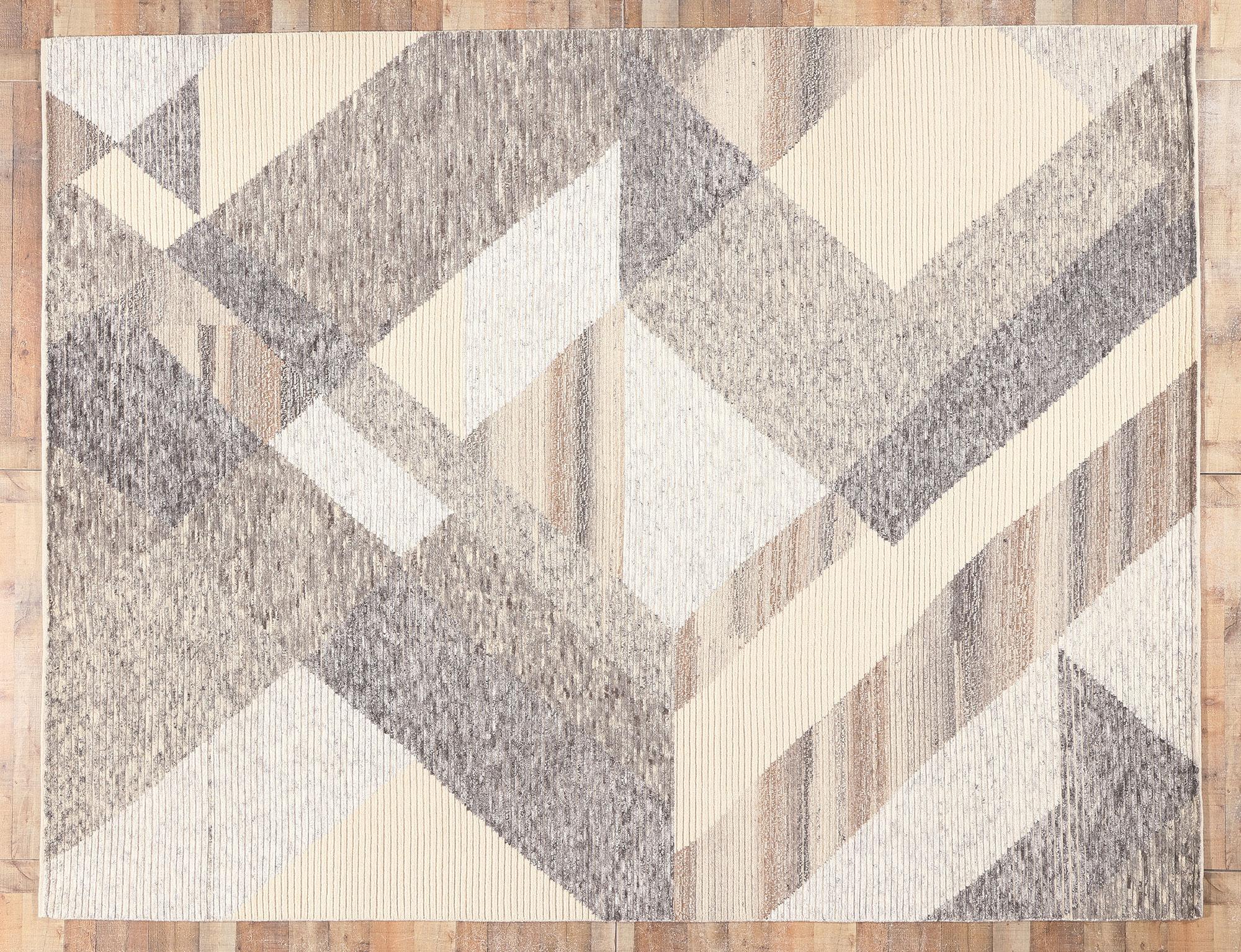 Wool Modern Moroccan Rug Inspired by Paul Klee, Cubism Meets Cozy Cohesiveness For Sale
