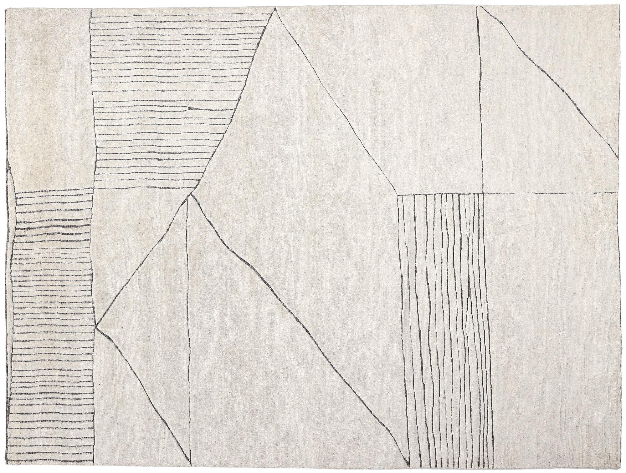 Modern Moroccan Rug, Minimalist Abstract Style Meets Deconstructivism 3