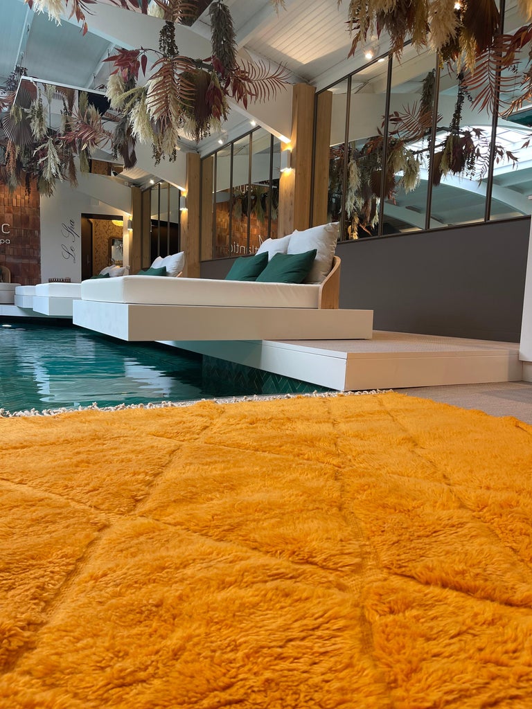 Modern Moroccan Rug Natural Wool by French Designer SD For Sale at 1stDibs