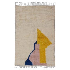 Modern Moroccan Rug with Bold Geometric Design and Vibrant Colors