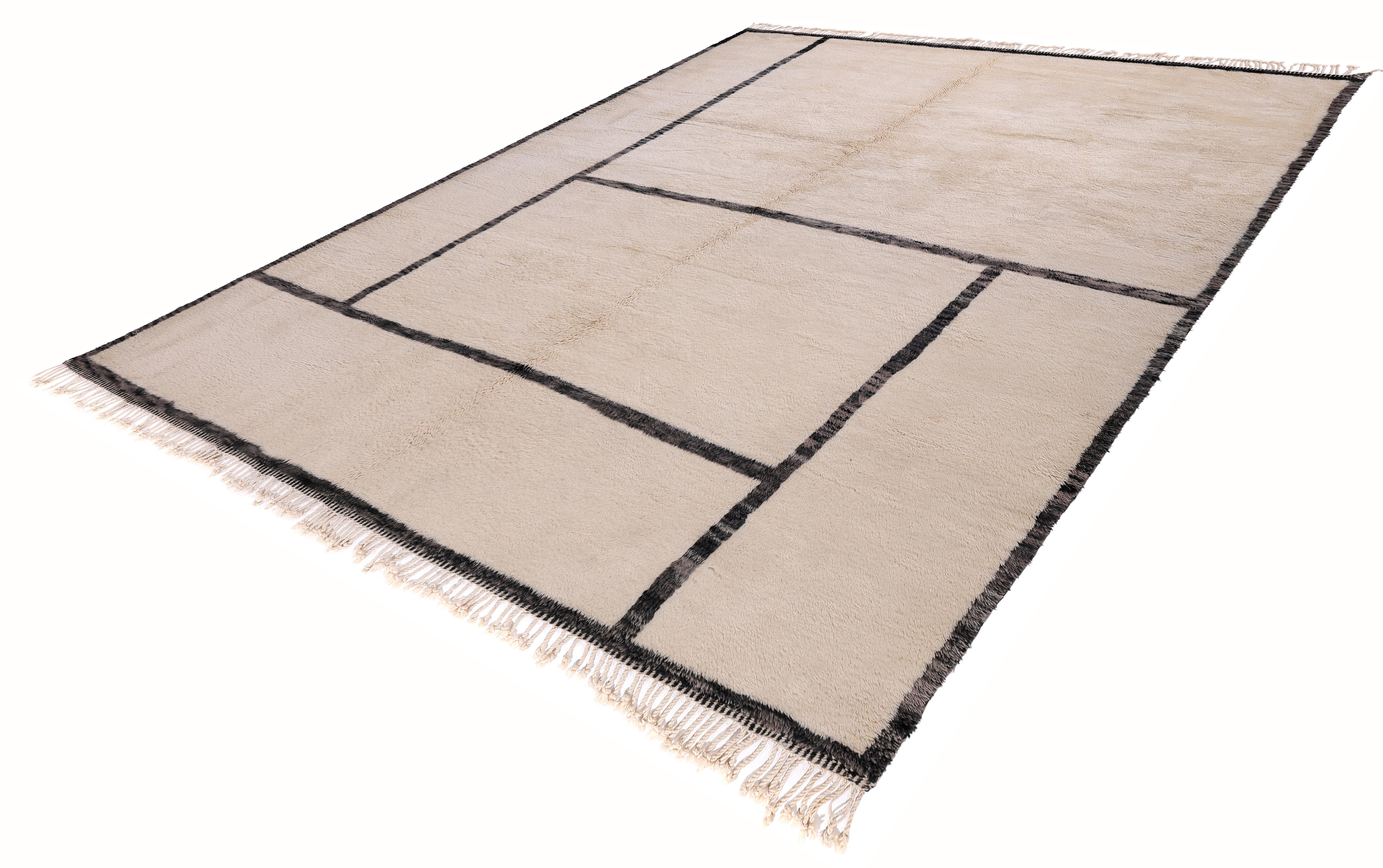 Modern Moroccan Rug with Handwoven Abstract Grid Design In New Condition For Sale In New York, NY