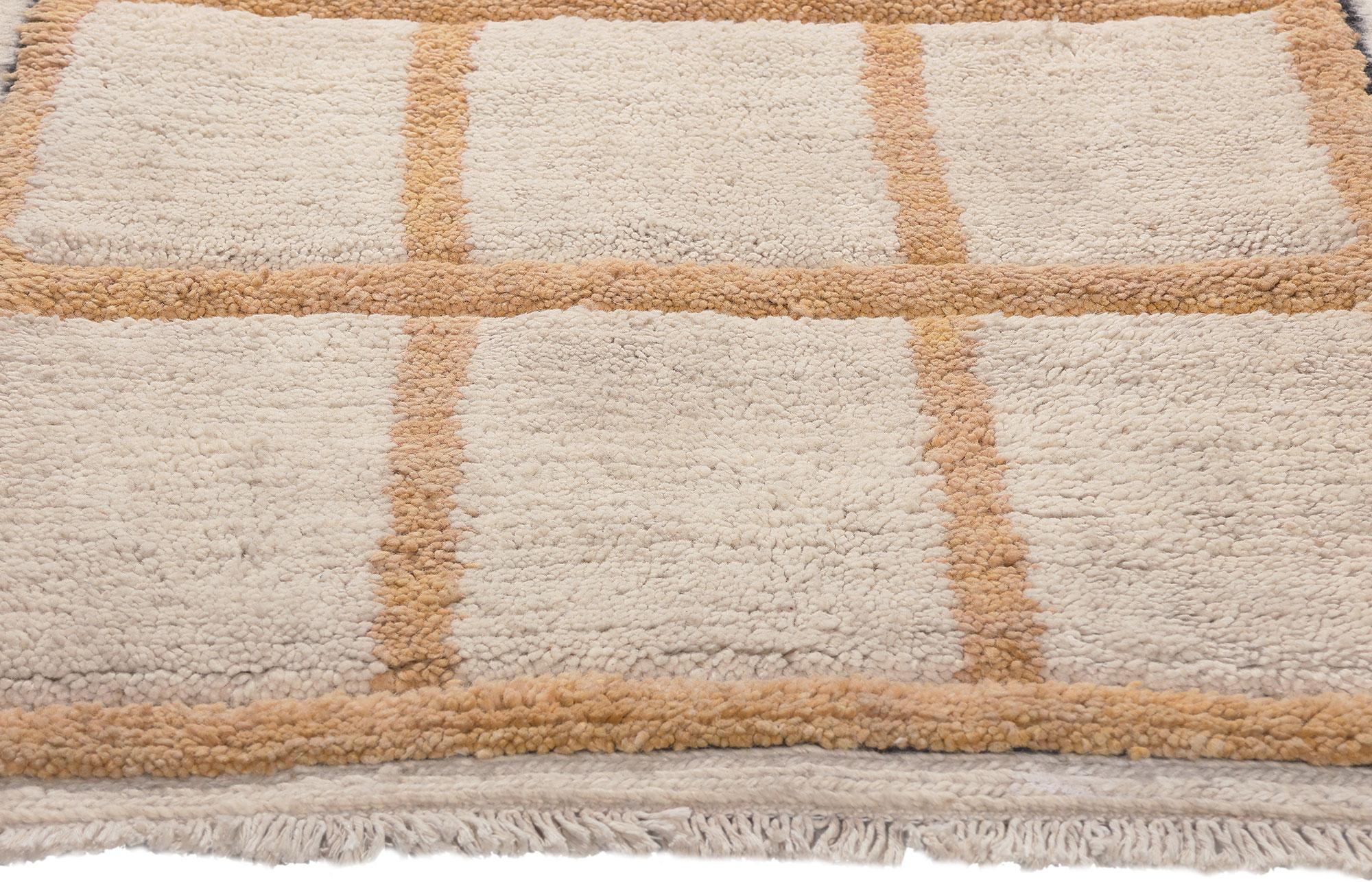 Modern Moroccan Rug with Neutral Earth-Tone Colors In New Condition For Sale In Dallas, TX