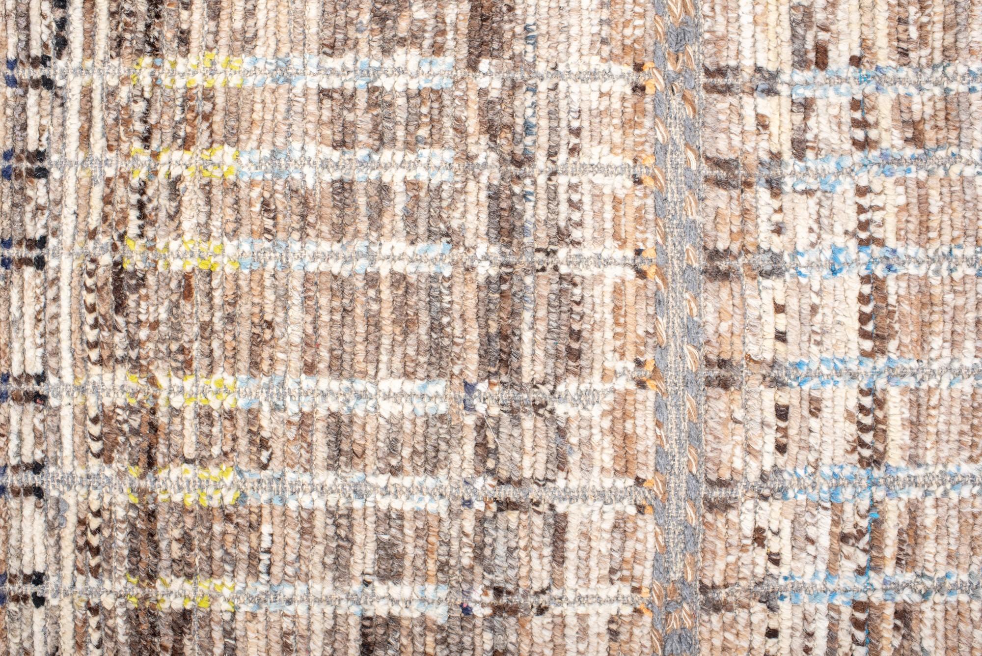 Modern Moroccan Runner with Brown Field and Colorful Accents en Nuevo estado para la venta en New York, NY