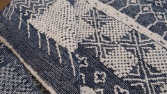 Modern Moroccan Stlye Blue and White Wool Rug 8'x9'10''