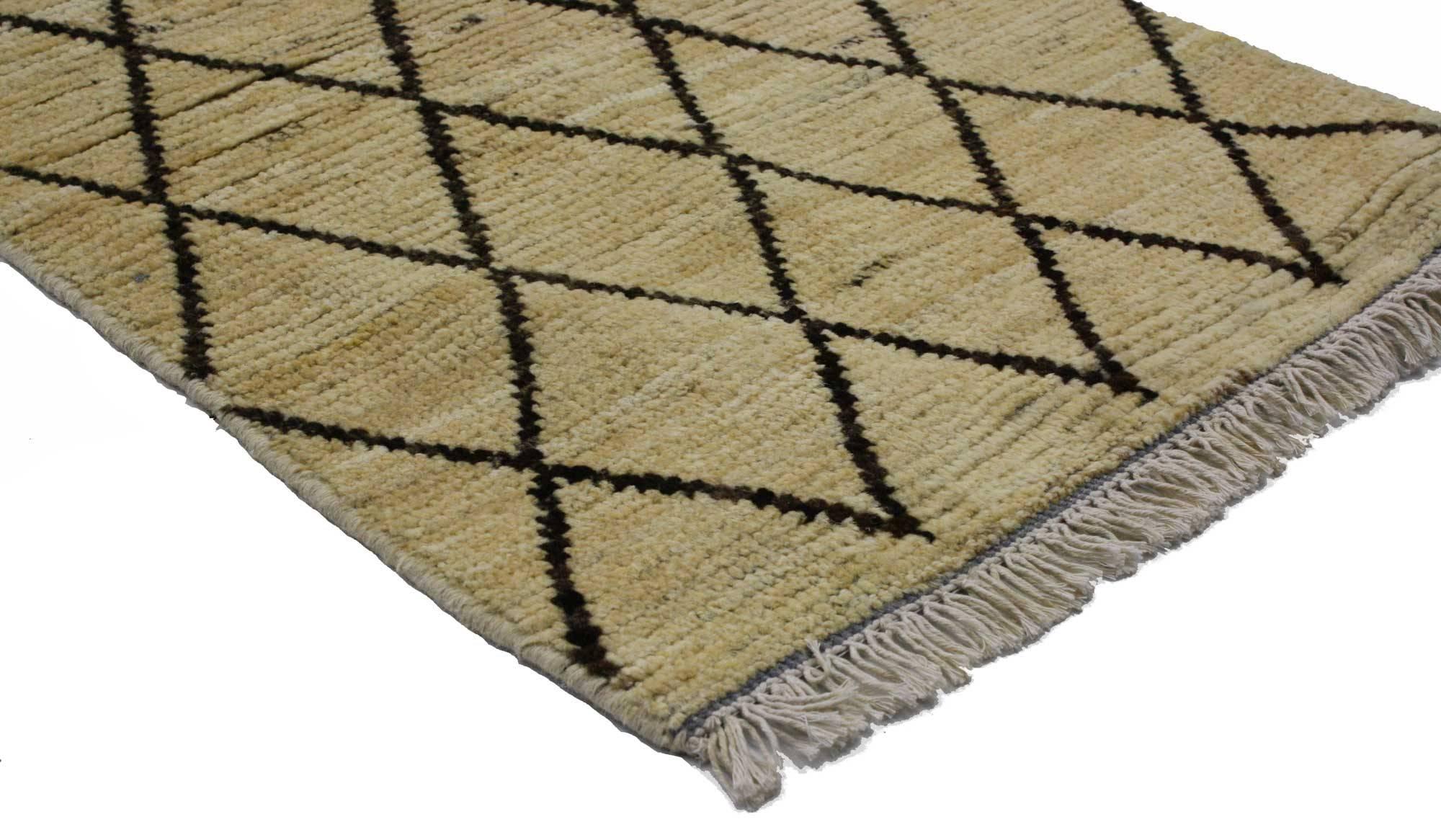 Indian Modern Moroccan Style Accent Rug, Kitchen, Bath Mat, Foyer or Entry Rug