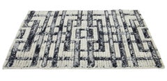Modern Moroccan Style Black & Ivory Handmade Custom Wool Rug