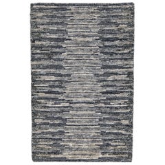 Modern Moroccan Style Brown / Grey Handmade Custom Wool Rug