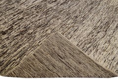 The Moderns Moroccan Style Brown Handmade Strie Pattern Wool Rug (Tapis de laine à motifs de stries)