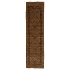 Runner in lana di Apadana in stile marocchino moderno, fatto a mano e dal design tribale.