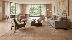 Modern Moroccan Style Geometric Wool Area Rug in Warm Camel Neutral