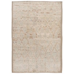 Modern Moroccan-Style Geometric Wool Rug