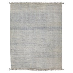 Modern Moroccan-Style Hand-Knotted Wool Area Rug – Slate & Sand 12x16