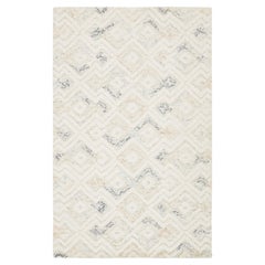 Modern Moroccan Style Hand-Tufted Wool Area Rug with Geometric Diamond Trellis
