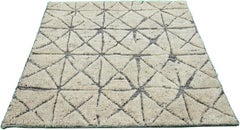 Moderner Marokkanischer Stil Handgefertigter Beige/Grauer Wollteppich