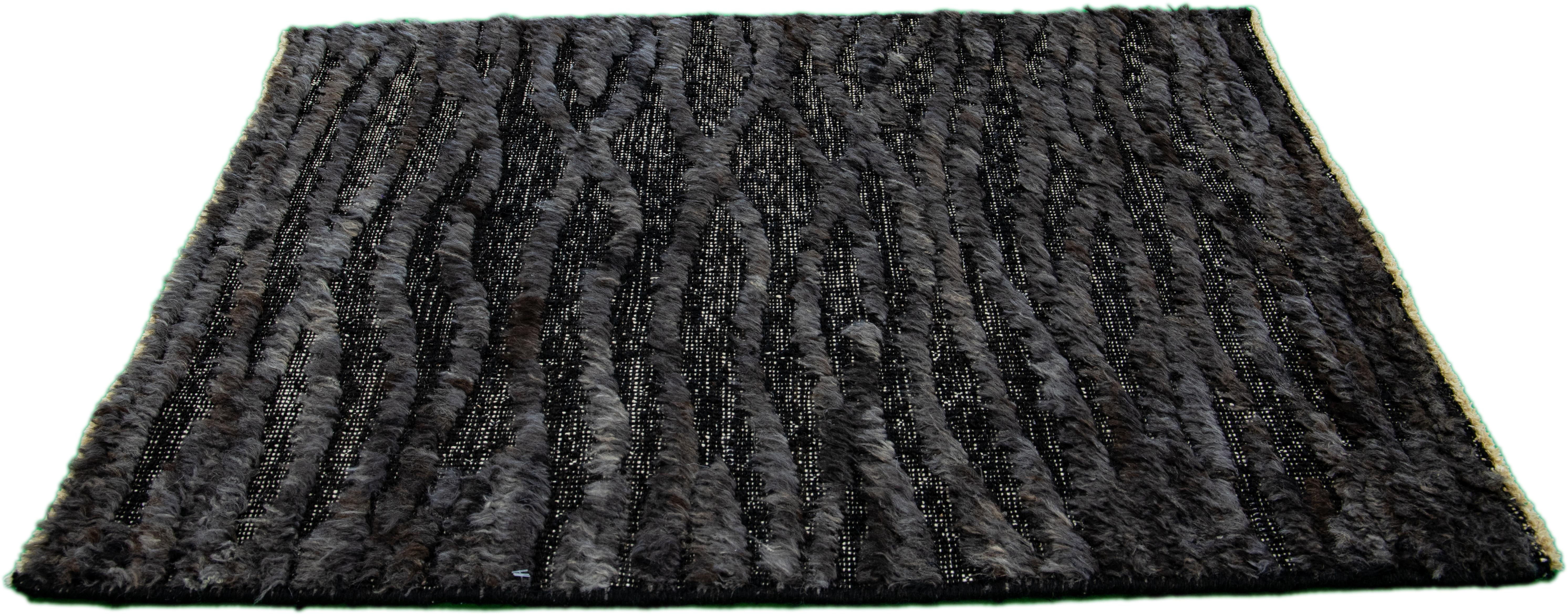 Apadana's Modern Moroccan Style wool custom rug. Custom sizes and colors made-to-order. 

Material: Wool 
Techniques: Hand-Knotted
Style: Moroccan 
Lead time: Approx. 15-16 wks available 
Colors: As shown, other custom colors are available. 
Origen: