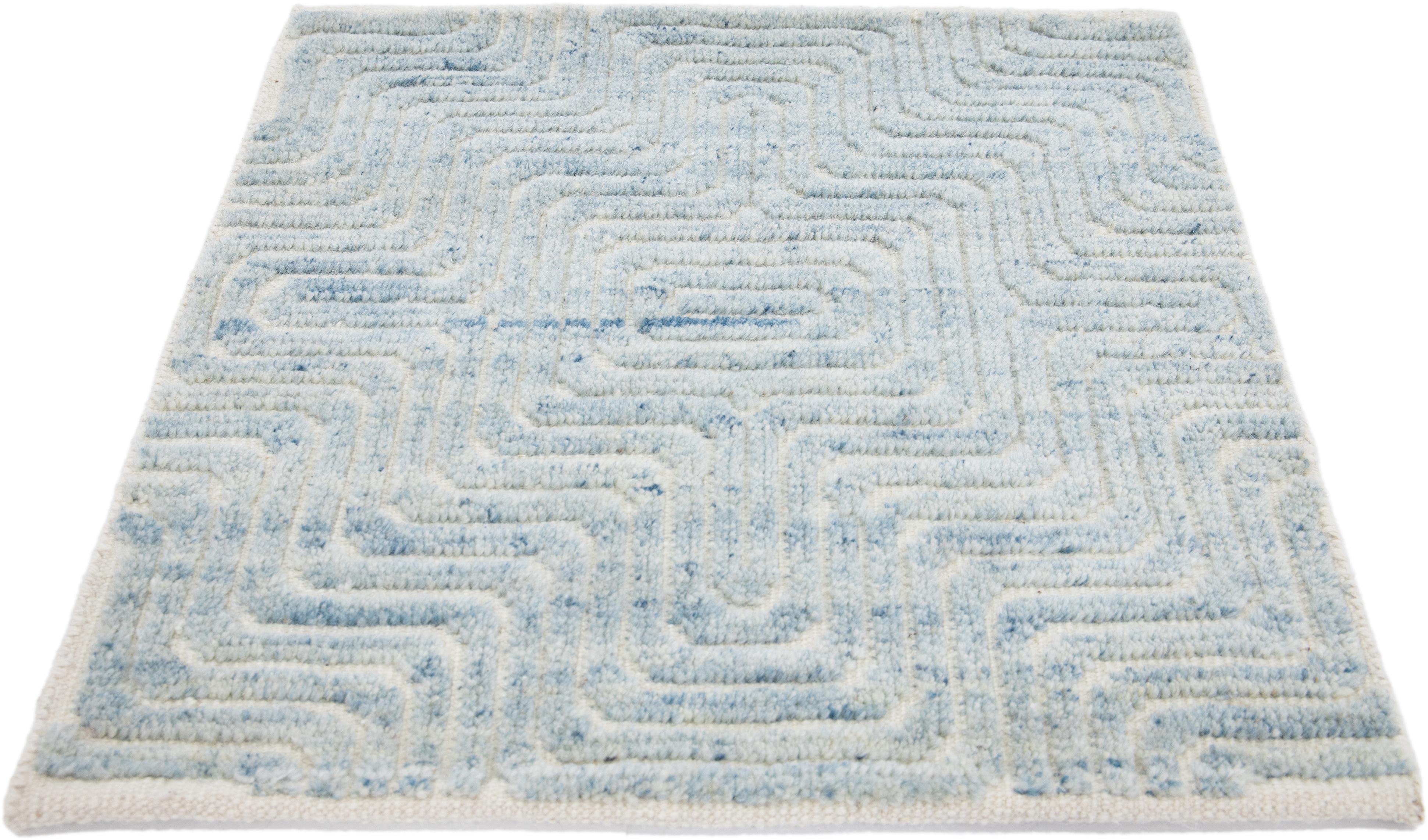 Apadana's Modern Moroccan Style new Zealand wool custom rug. Custom sizes and colors made-to-order. 

Material: New Zealand wool 
Techniques: Hand-knotted
Style: Moroccan 
Lead time: Approx. 15-16 wks available 
Colors: As shown, other custom