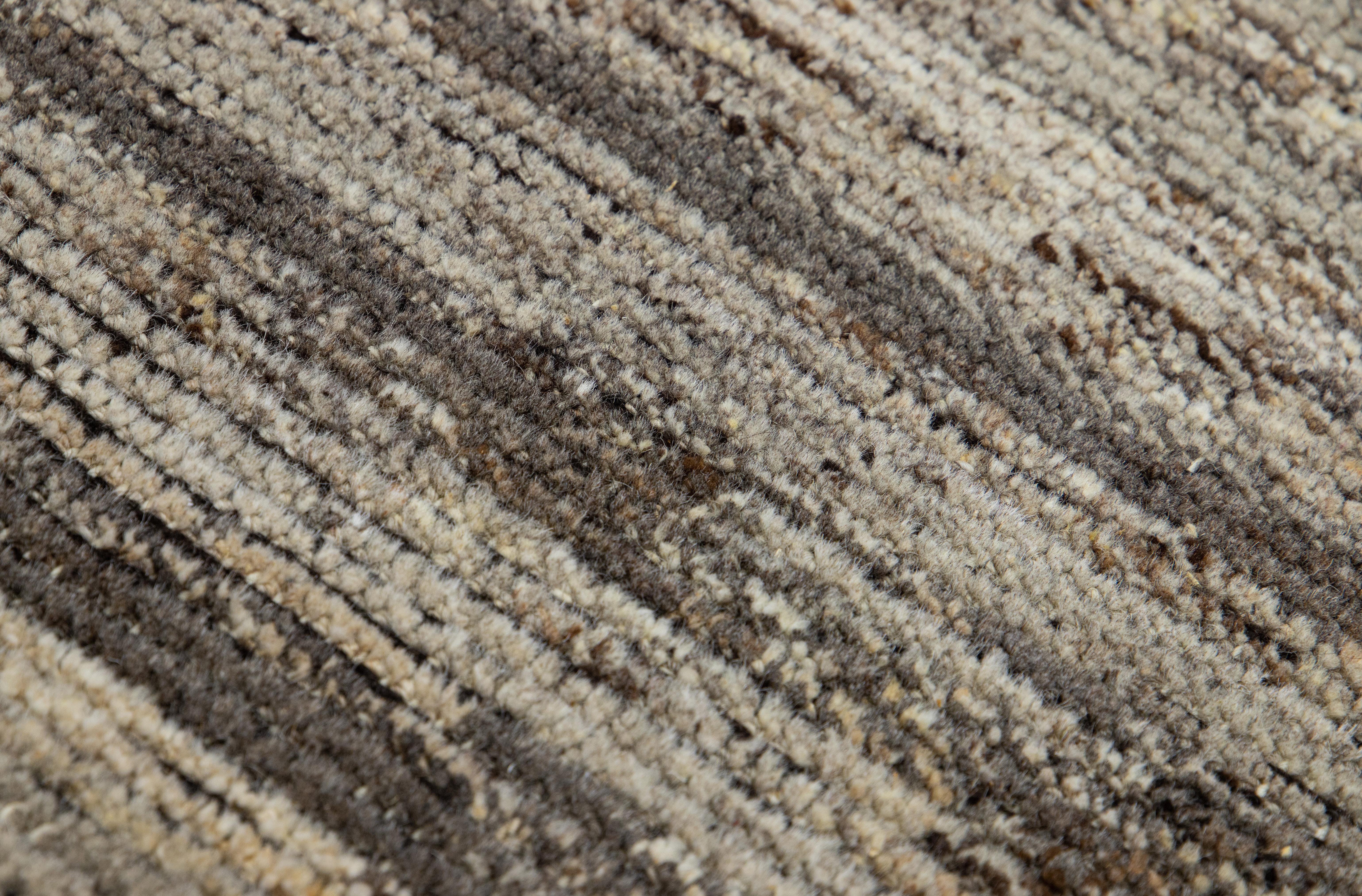 Hand-Knotted Modern Moroccan Style Handmade Brown Custom Wool Rug For Sale