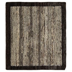 The Moderns Moroccan Style Handmade Brown Custom Wool Rug (tapis de laine moderne fait à la main)