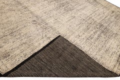 Modern Moroccan Style Handmade Brown Tribal Pattern Oversize Boho Wool Rug