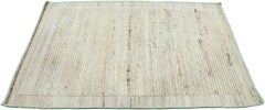 Modern Moroccan Style Handmade Custom Beige Wool Rug