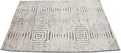 Modern Moroccan Style Handmade Custom Beige Wool Rug