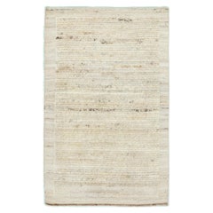 Tappeto moderno in stile marocchino fatto a mano su misura in lana beige