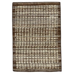 Modern Moroccan Style Handmade Custom Brown Wool Rug