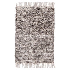 Modern Moroccan Style Handmade Custom Brown Wool Rug