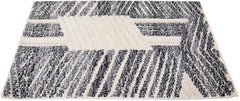 Modern Moroccan Style Handmade Custom Ivory Wool Rug